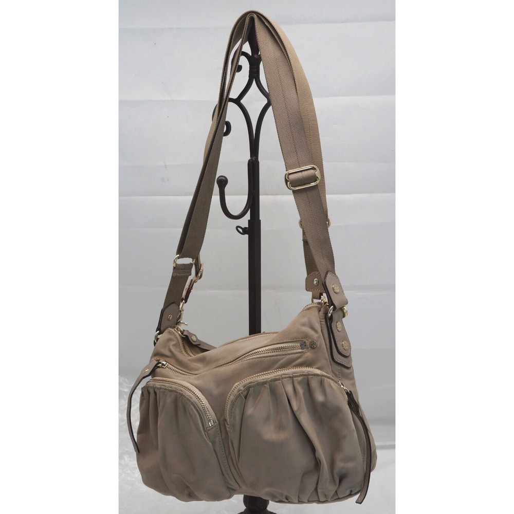 MZ Wallace Hayley Crossbody Shoulder Bag With Detachable Zip Pouch Brown